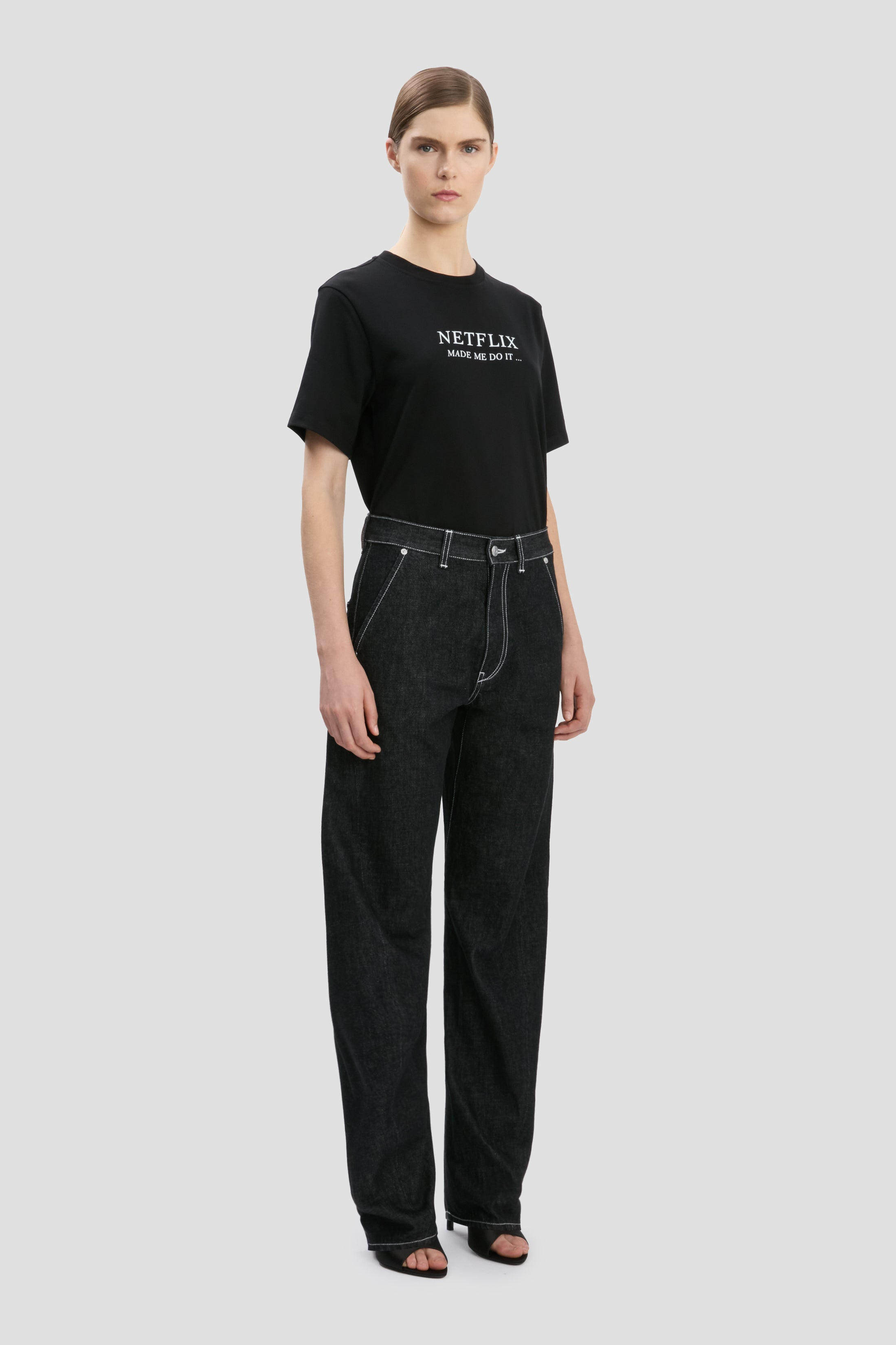 Slogan Tee In Black Made Me Do It - 3