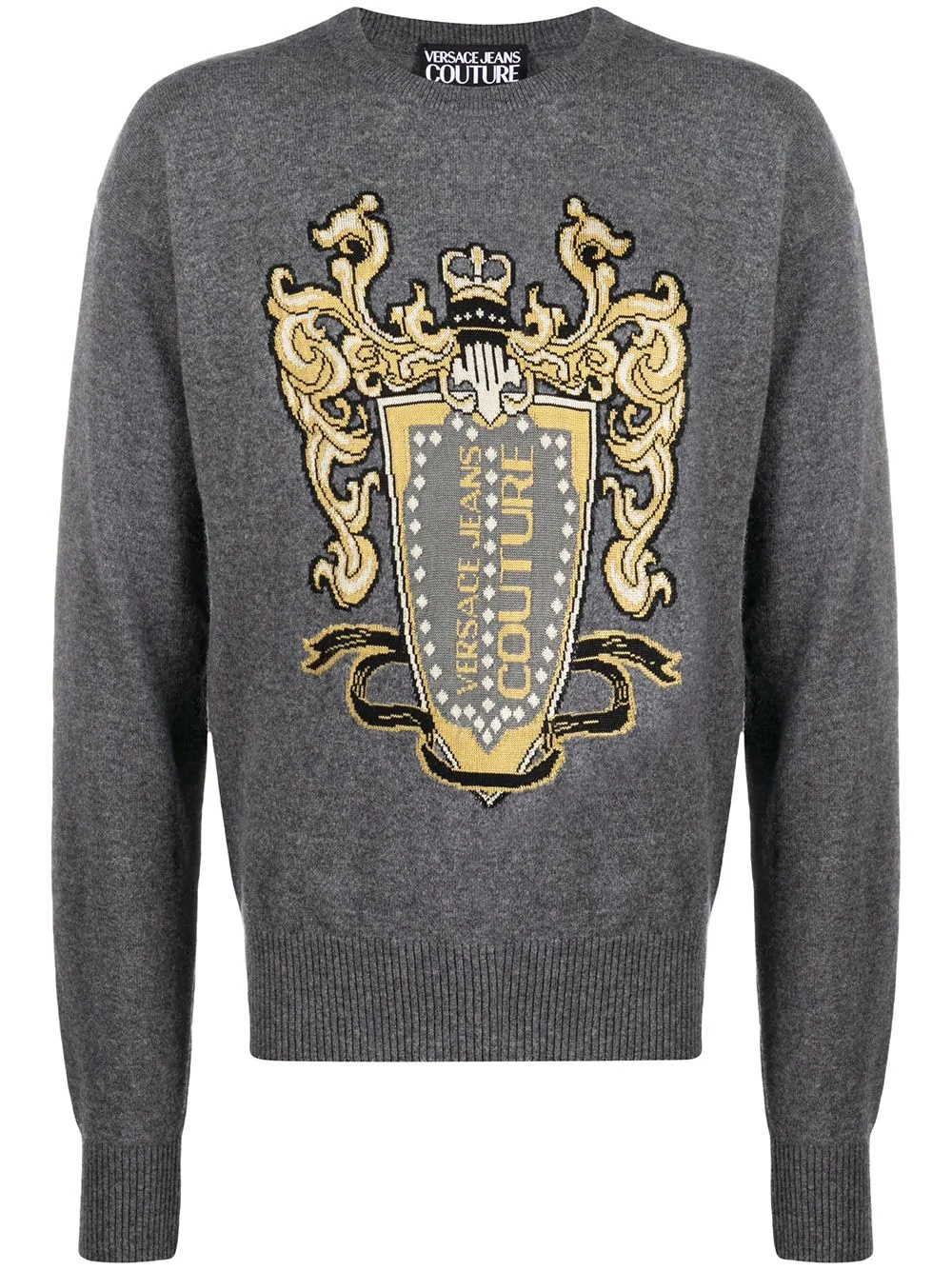 logo-embroidered knit jumper - 1