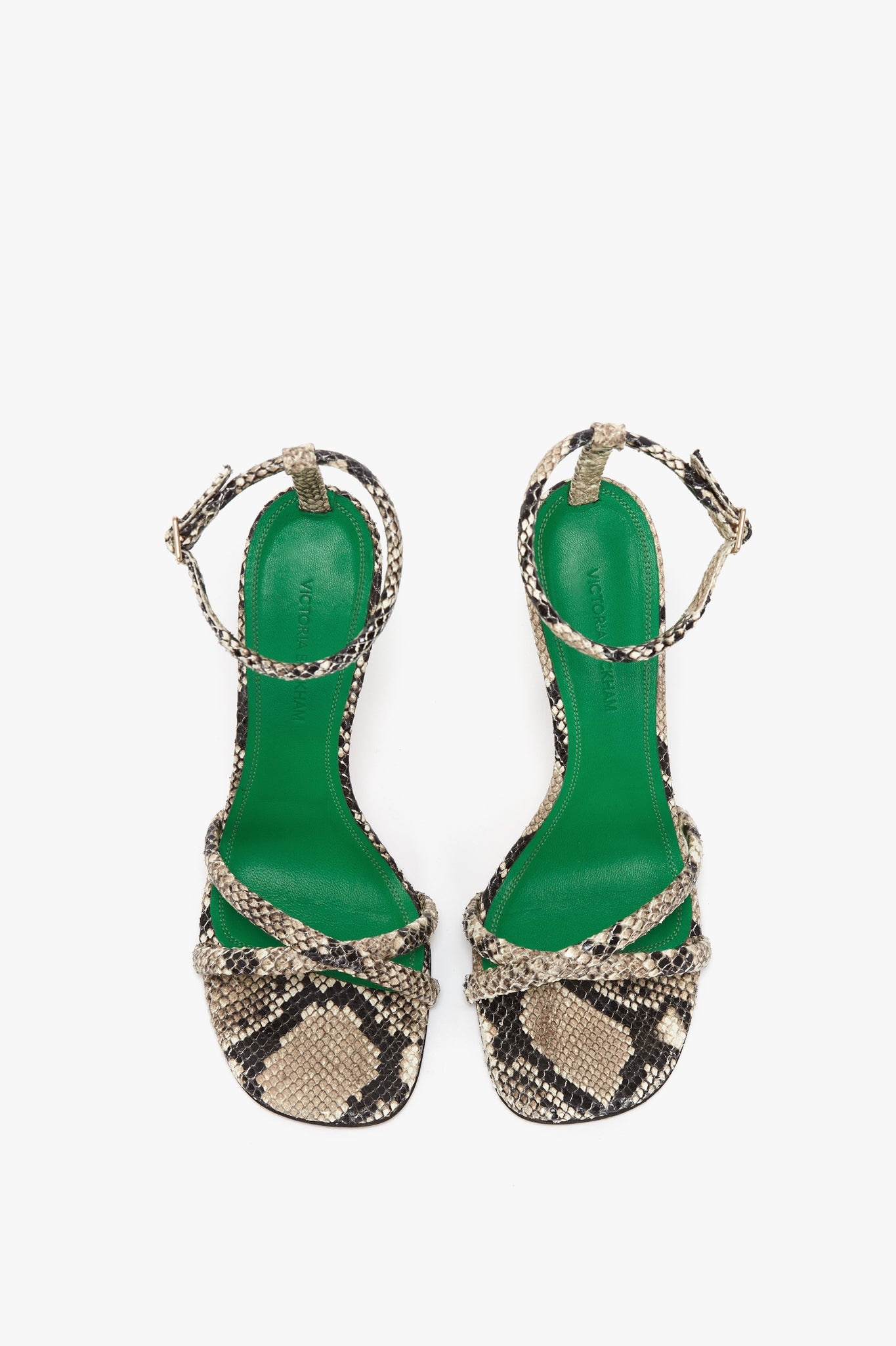 Anne Sandal In Cream Printed Snakeskin - 3