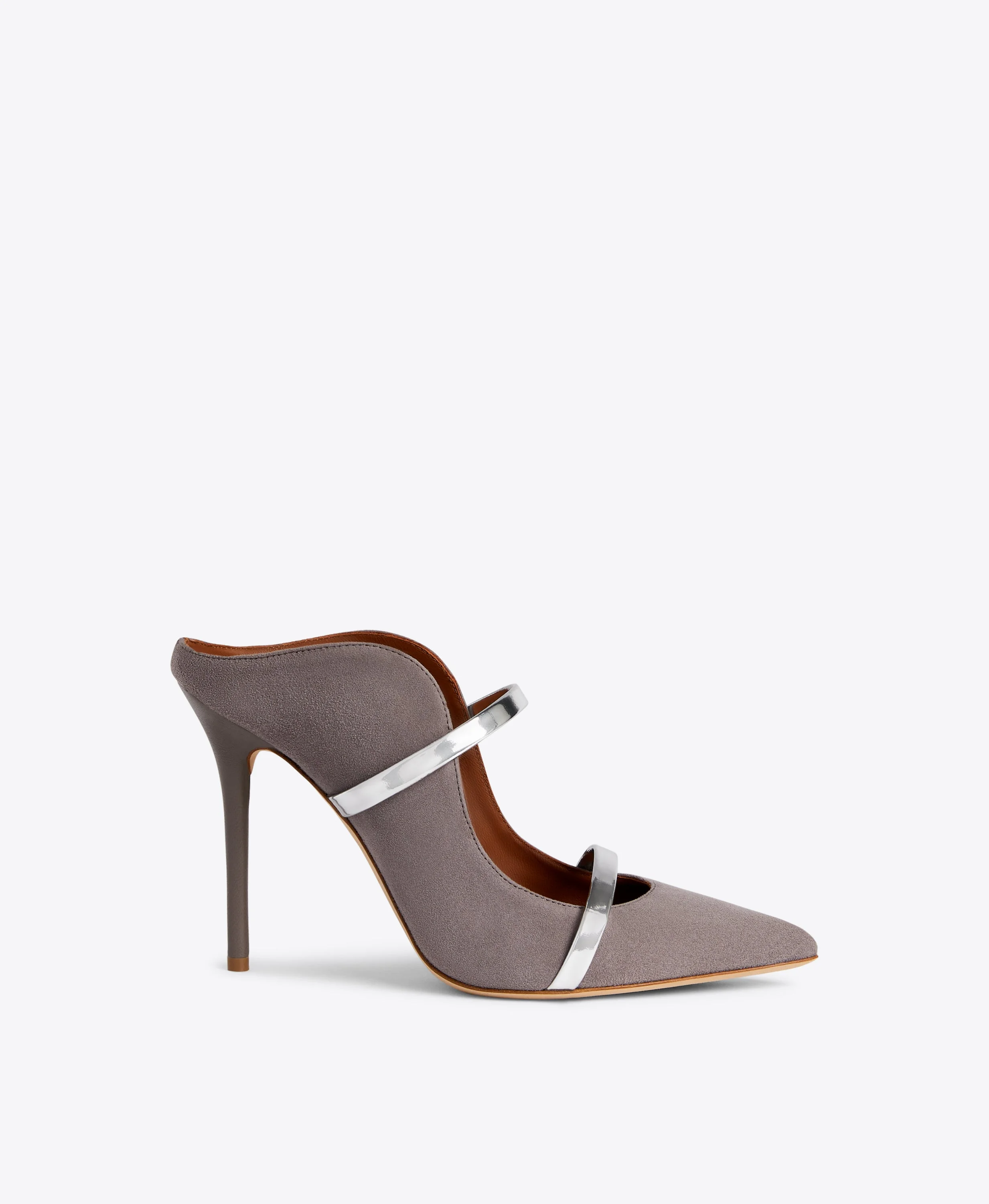 Maureen 100 Grey Suede Heeled Mules - 1