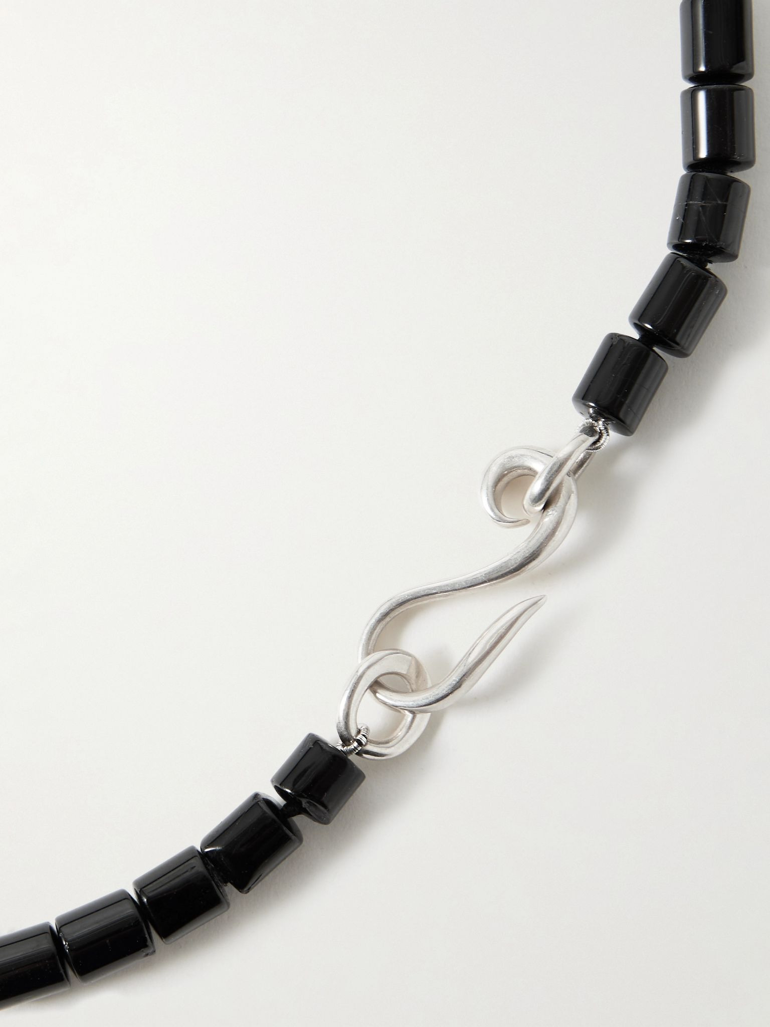 Deco silver onyx choker Black - 3
