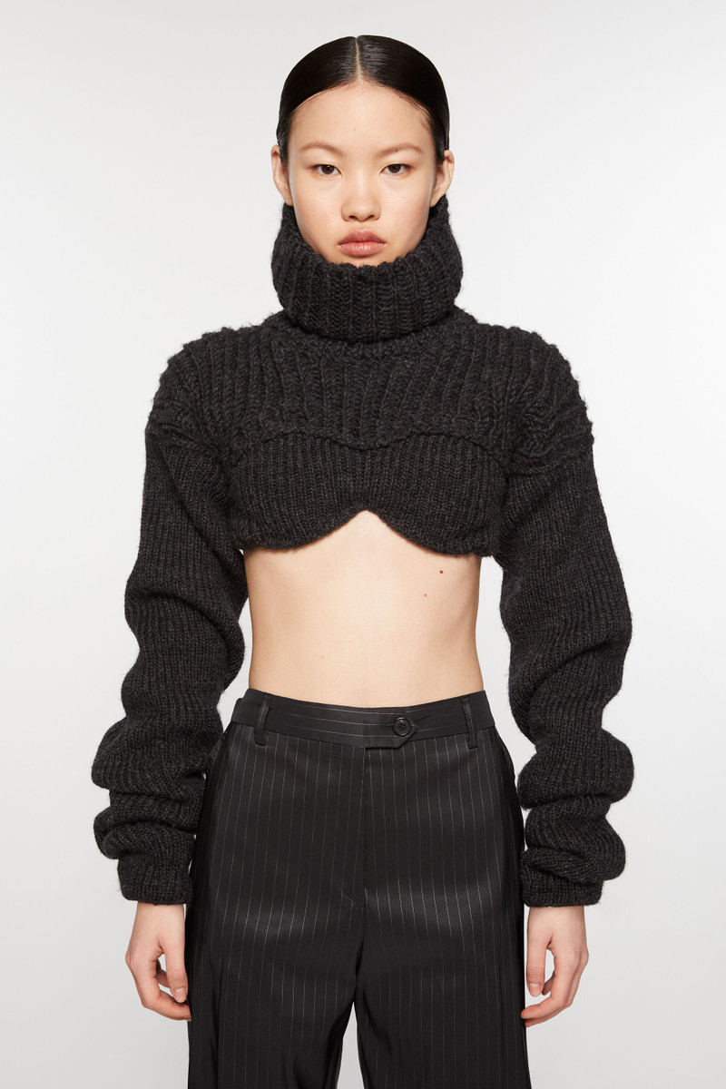 Acne Studios Cropped high neck knit - Anthracite/grey outlook