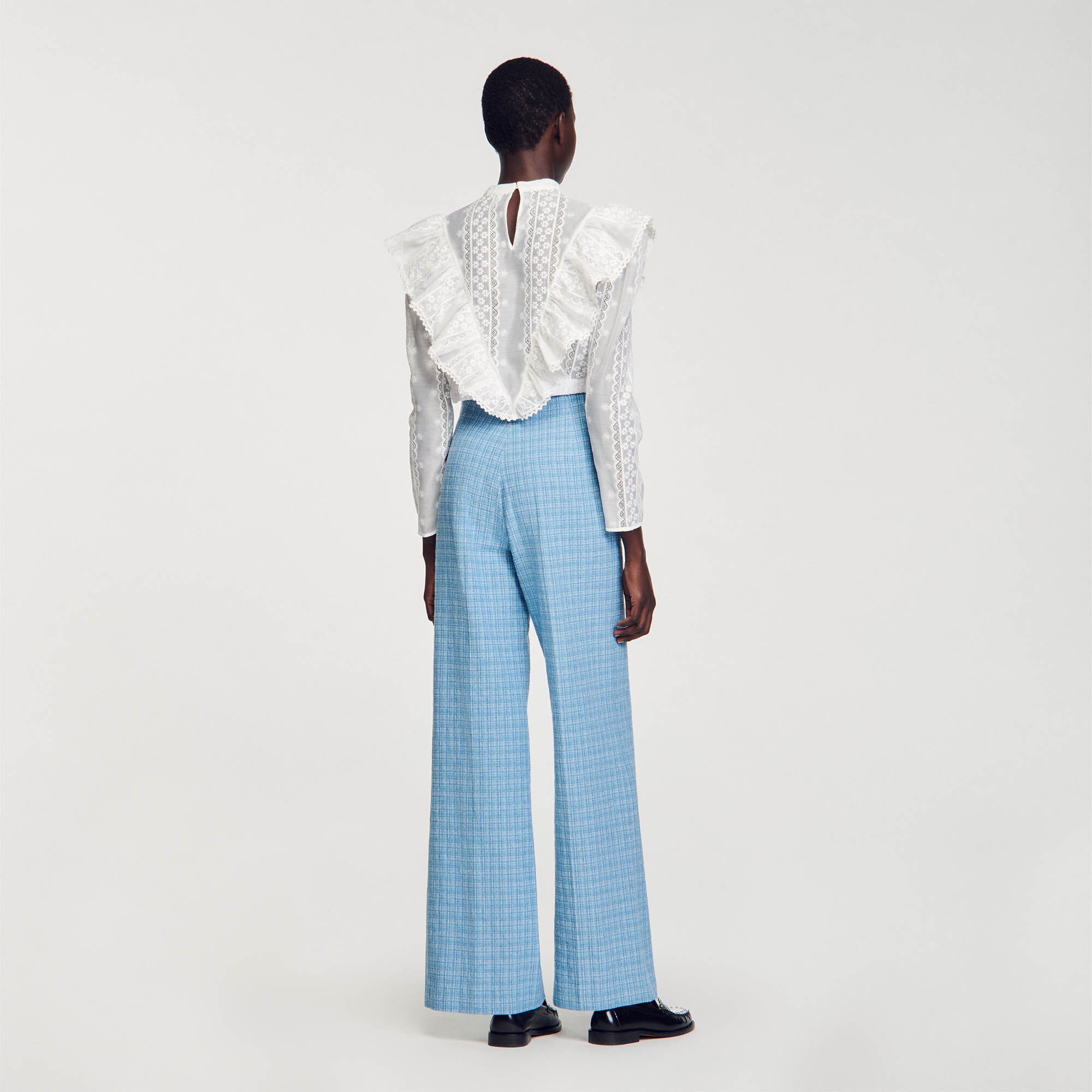 WIDE-LEG TWEED TROUSERS - 6