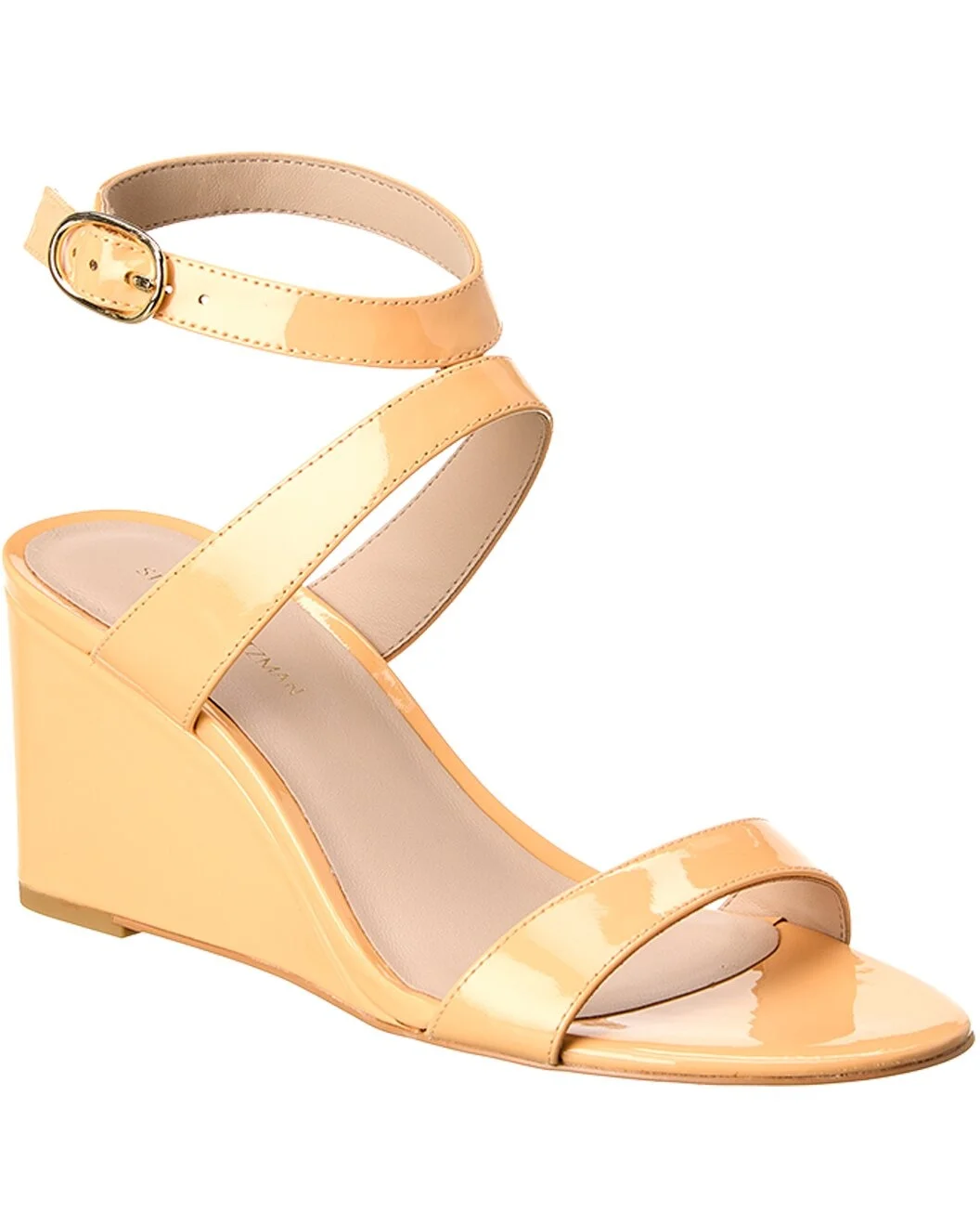 Stuart Weitzman Ave Strap 75 Patent Wedge Sandal - 1