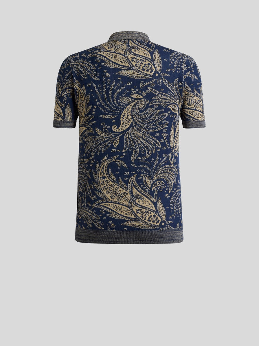 KNIT COTTON JACQUARD POLO SHIRT - 5