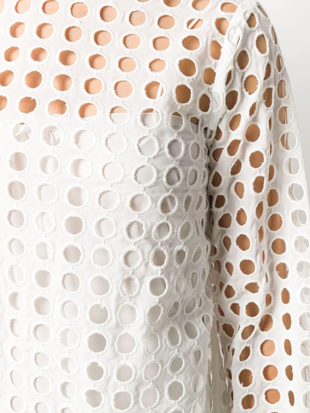 perforated-design shift dress - 5