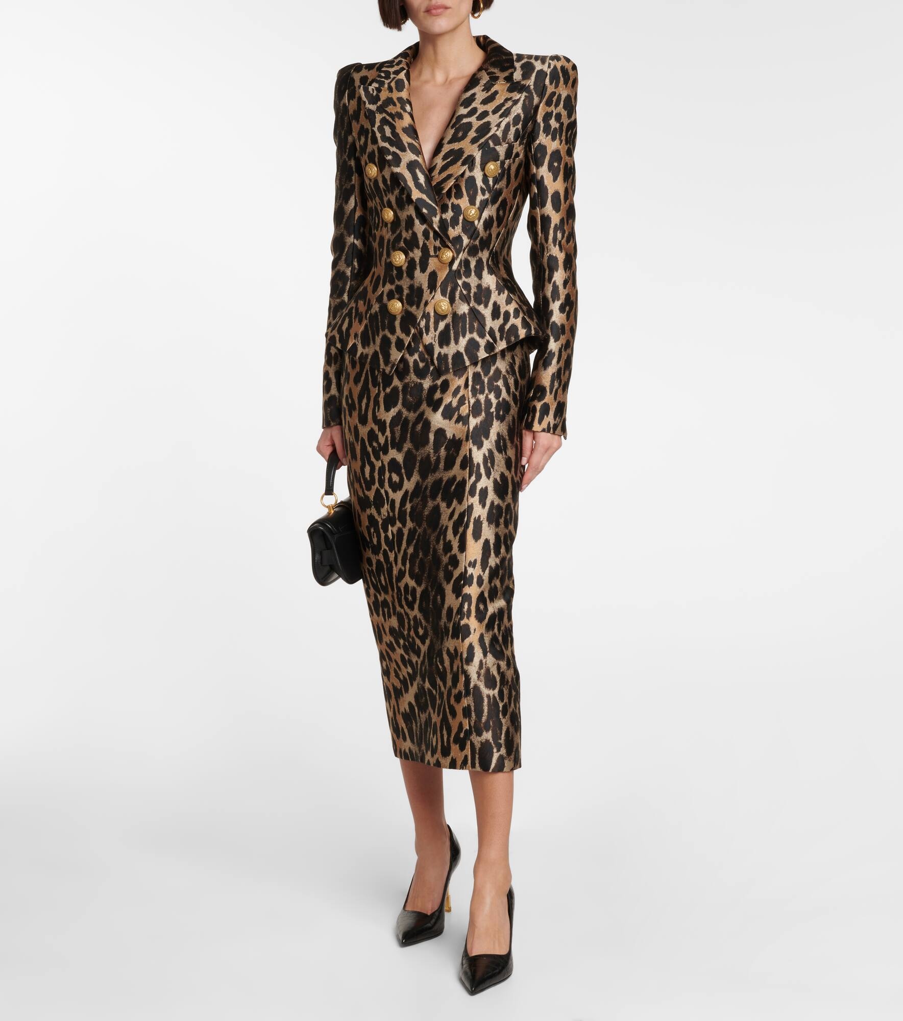 High-rise leopard-print midi skirt - 2