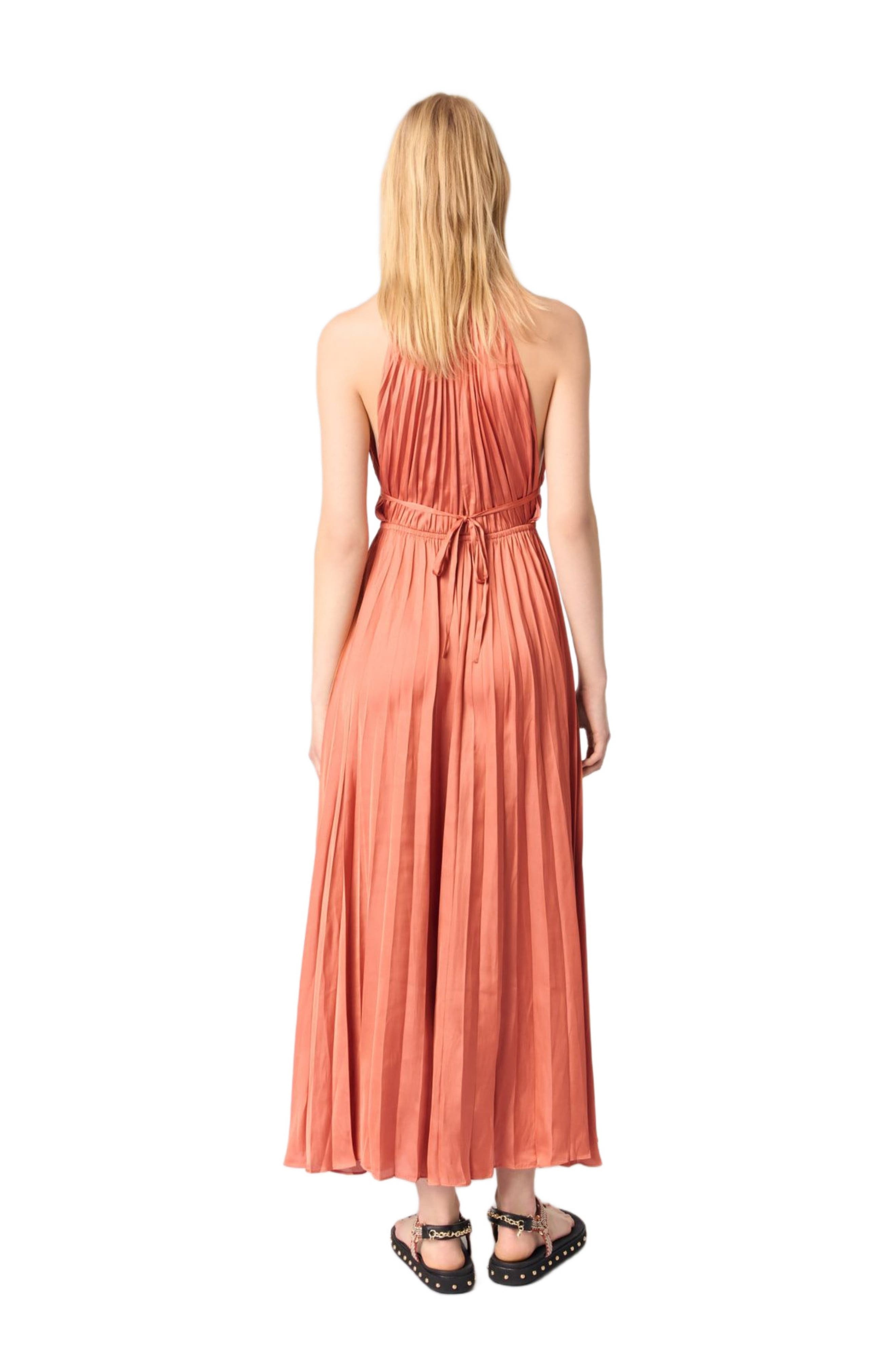 maje Pleated maxi dress in Terracota at Nordstrom - 4