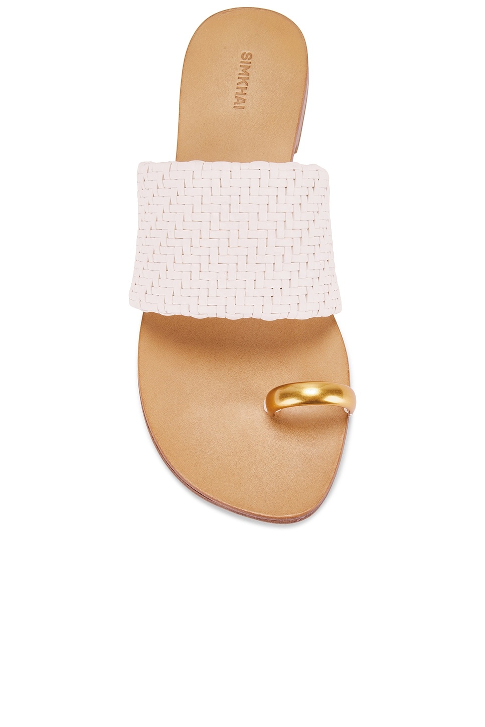 Ariana Woven Leather Sandal With Metal Toe Ring - 4