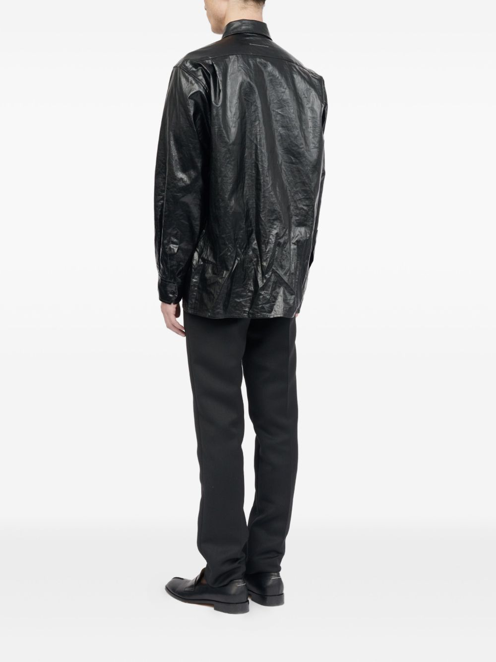 crinkled-finish shirt - 4