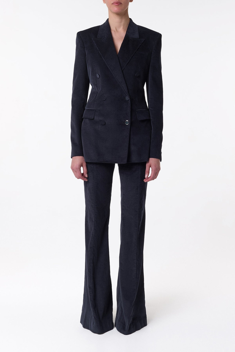 GABRIELA HEARST Ianthe Flare Pant in Dark Navy Sea Island Cotton Corduroy outlook