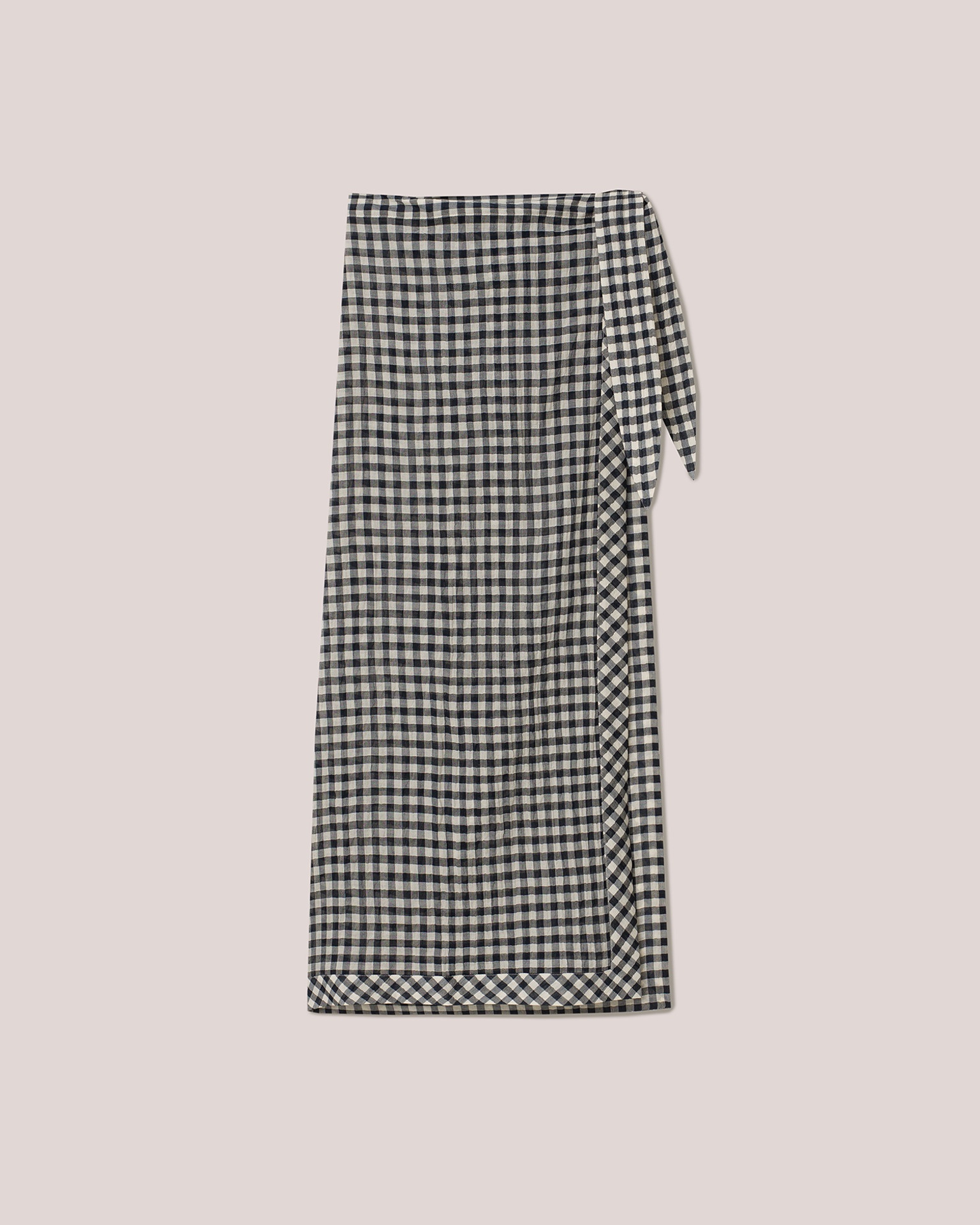 PATRICE - Check Gauze checked skirt - Black&White - 1