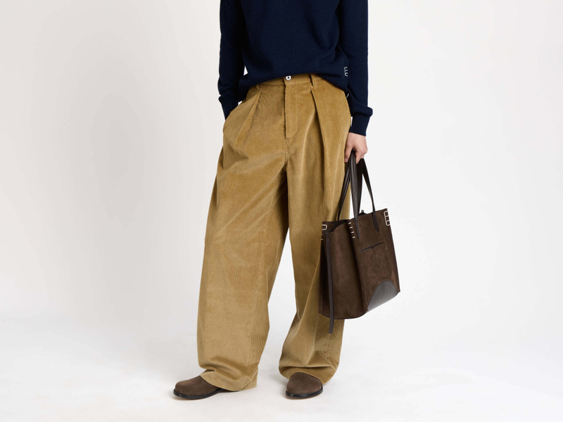 SINGLE PLEAT TROUSERS IN BISCUIT 6