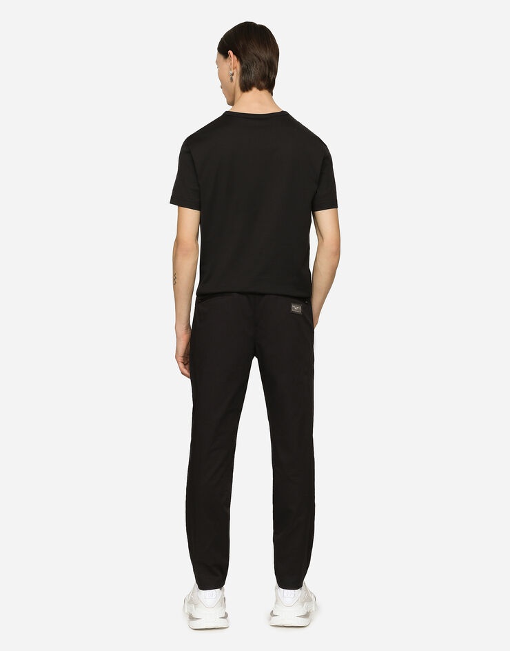 Stretch cotton jogging pants with tag - 3