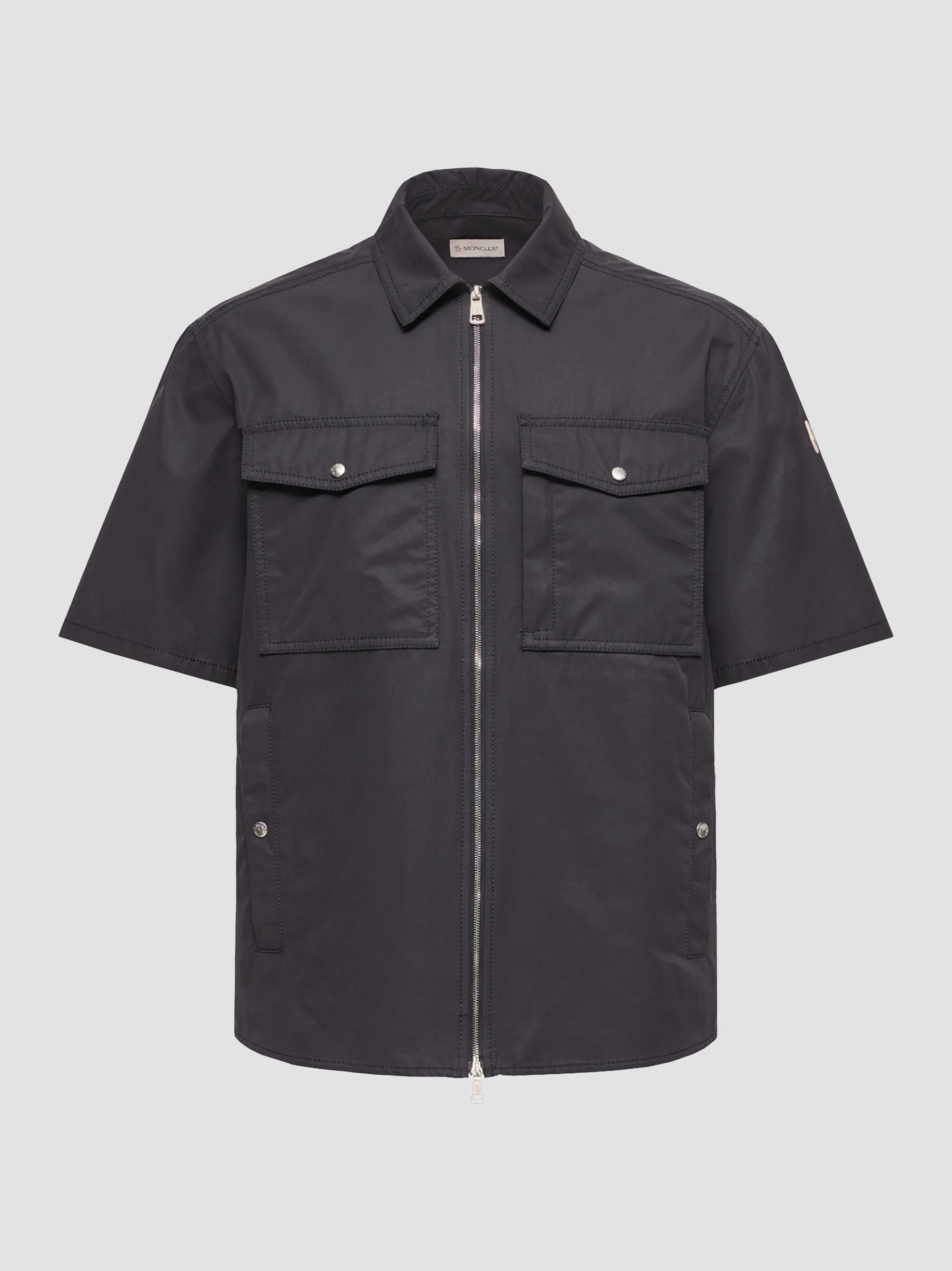 Men's Zip-Up Shirt - Navy Blue - 1