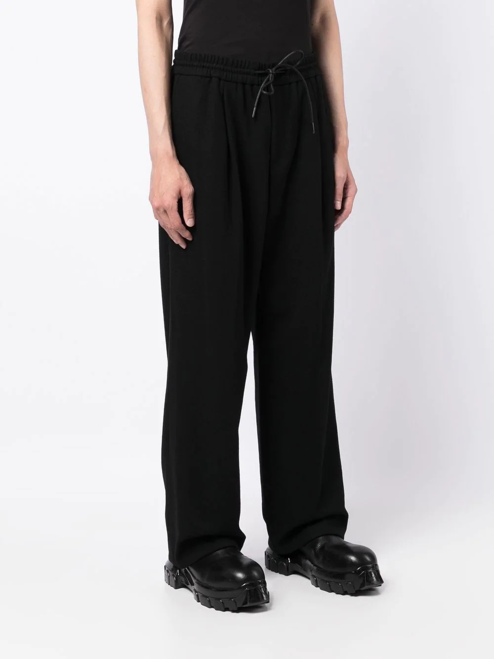 wide-leg elasticated-waist trousers - 3