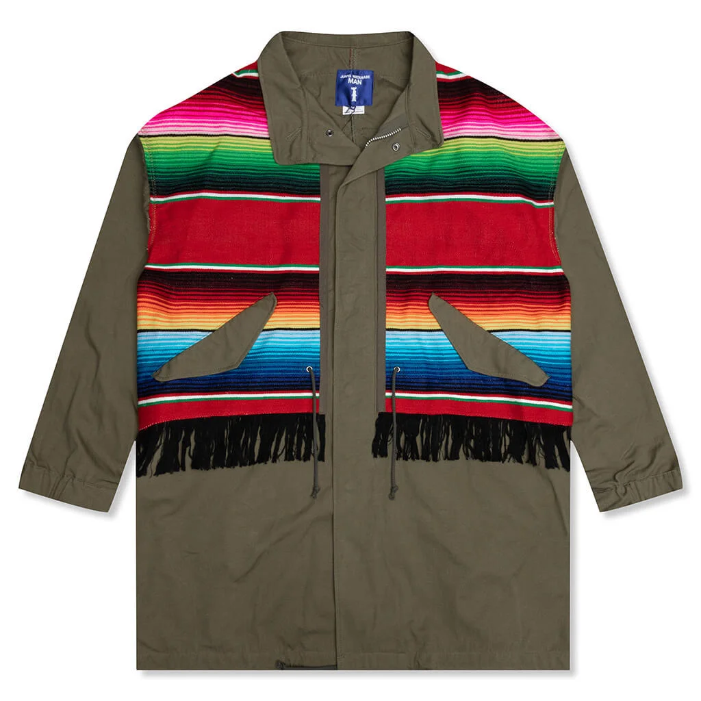 JUNYA WATANABE MAN COAT - KHAKI/RED/GREEN - 1