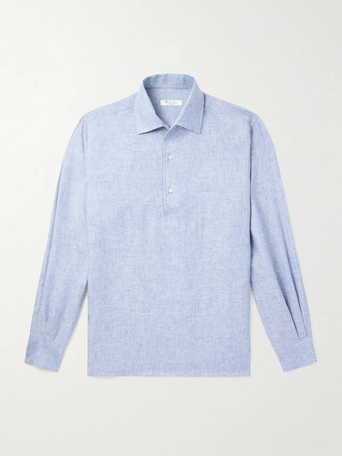 André Linen Half-Placket Shirt - 1