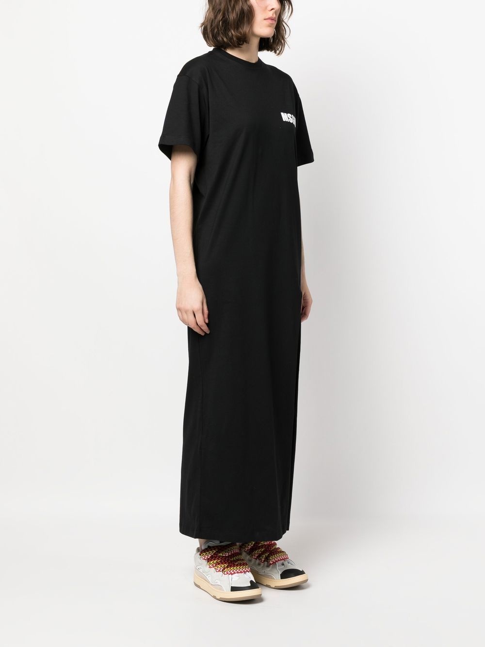 logo-print T-shirt maxi dress - 3