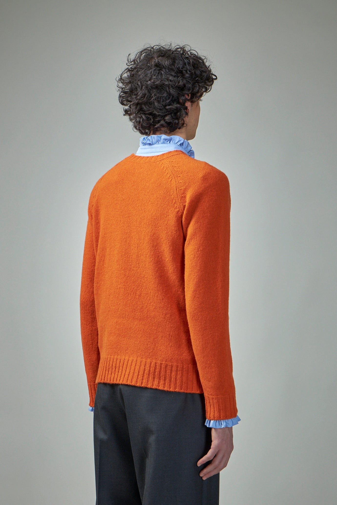 Shetland Wool Crewneck Jumper with Vlogo Embroidery - 3