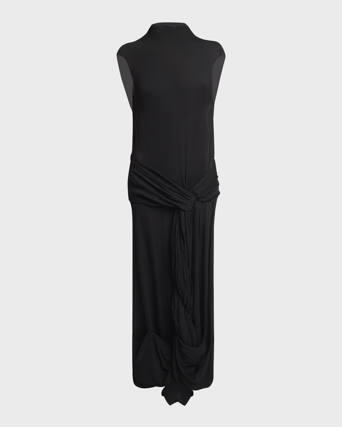 Twisted Drape Sleeveless Backless Maxi Dress - 1