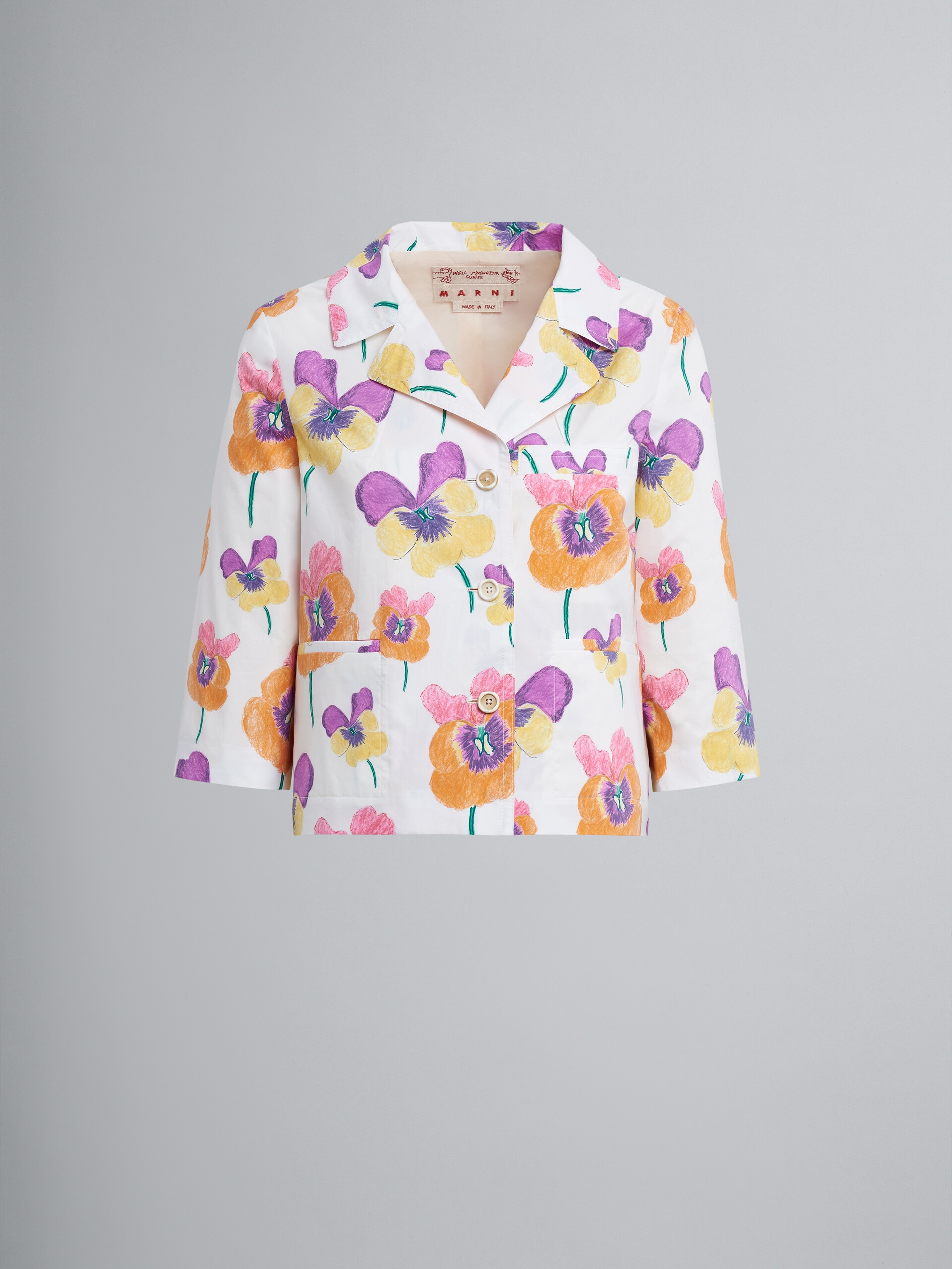 PANSIES PRINT POPLIN JACKET - 1