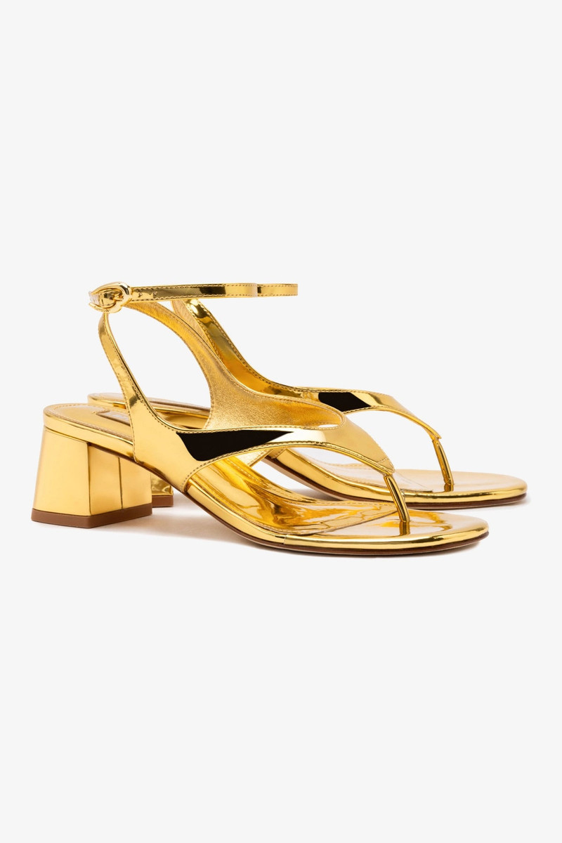 Gaia Block Sandal In Gold Specchio 3