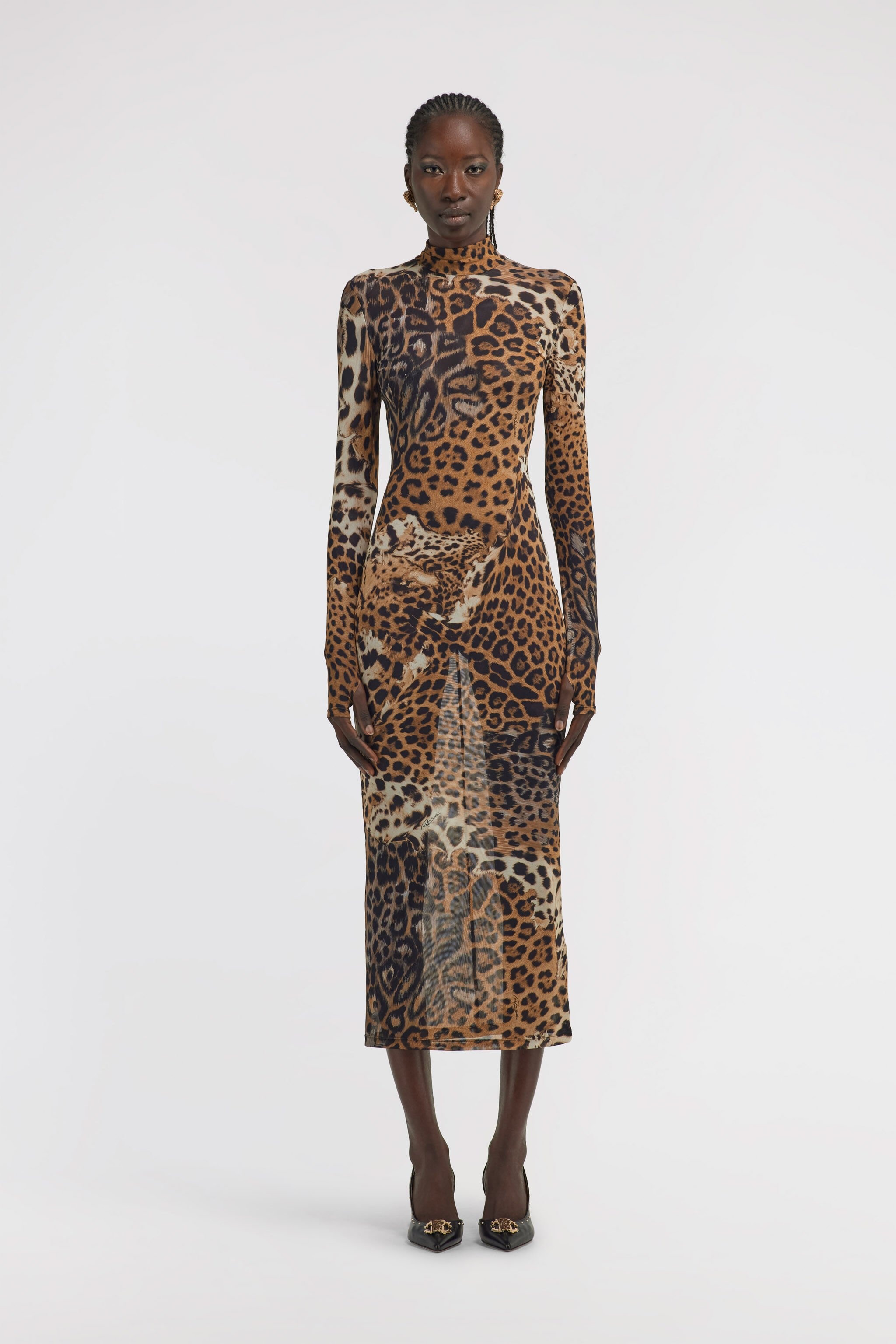 Long Tulle Dress with Jaguar Print - 3