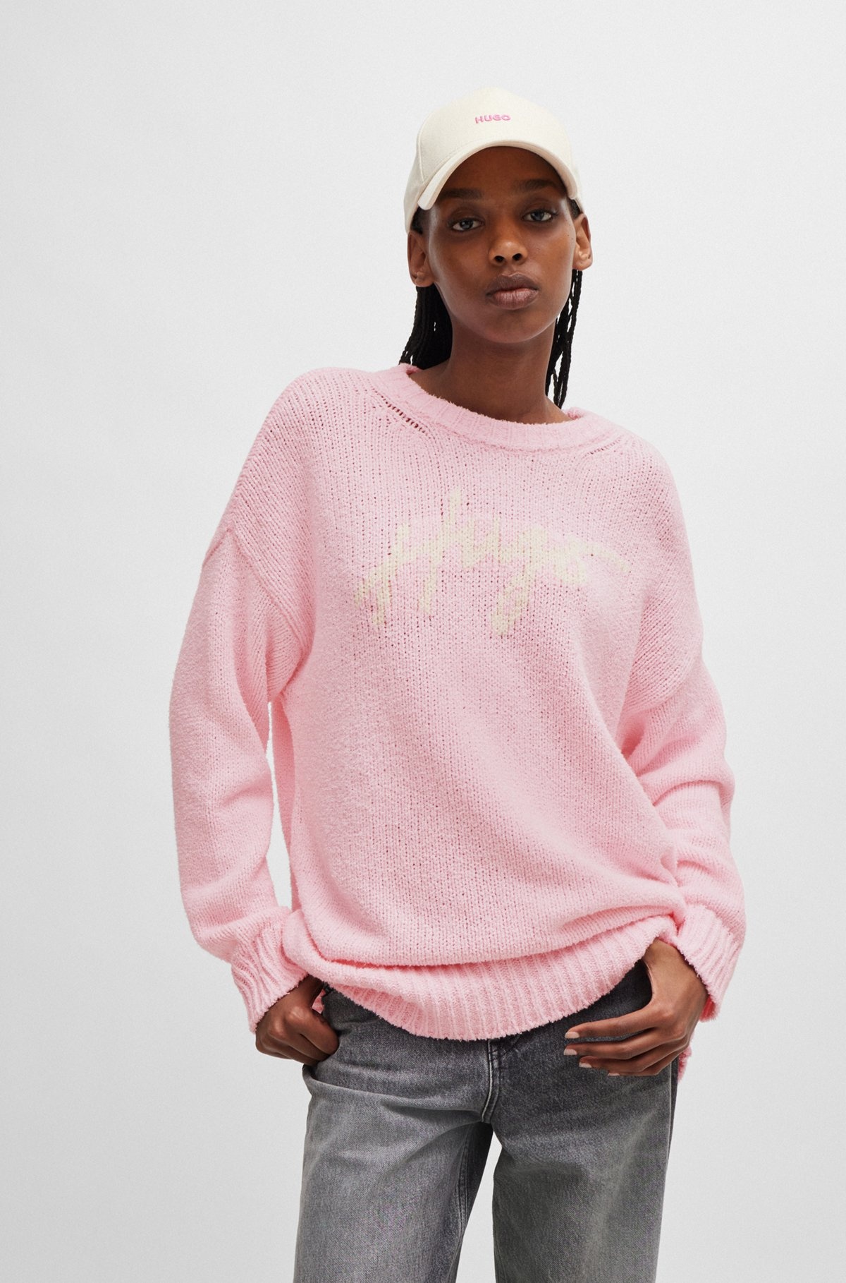OVERSIZE-FIT SWEATER WITH HANDWRITTEN LOGO - 2