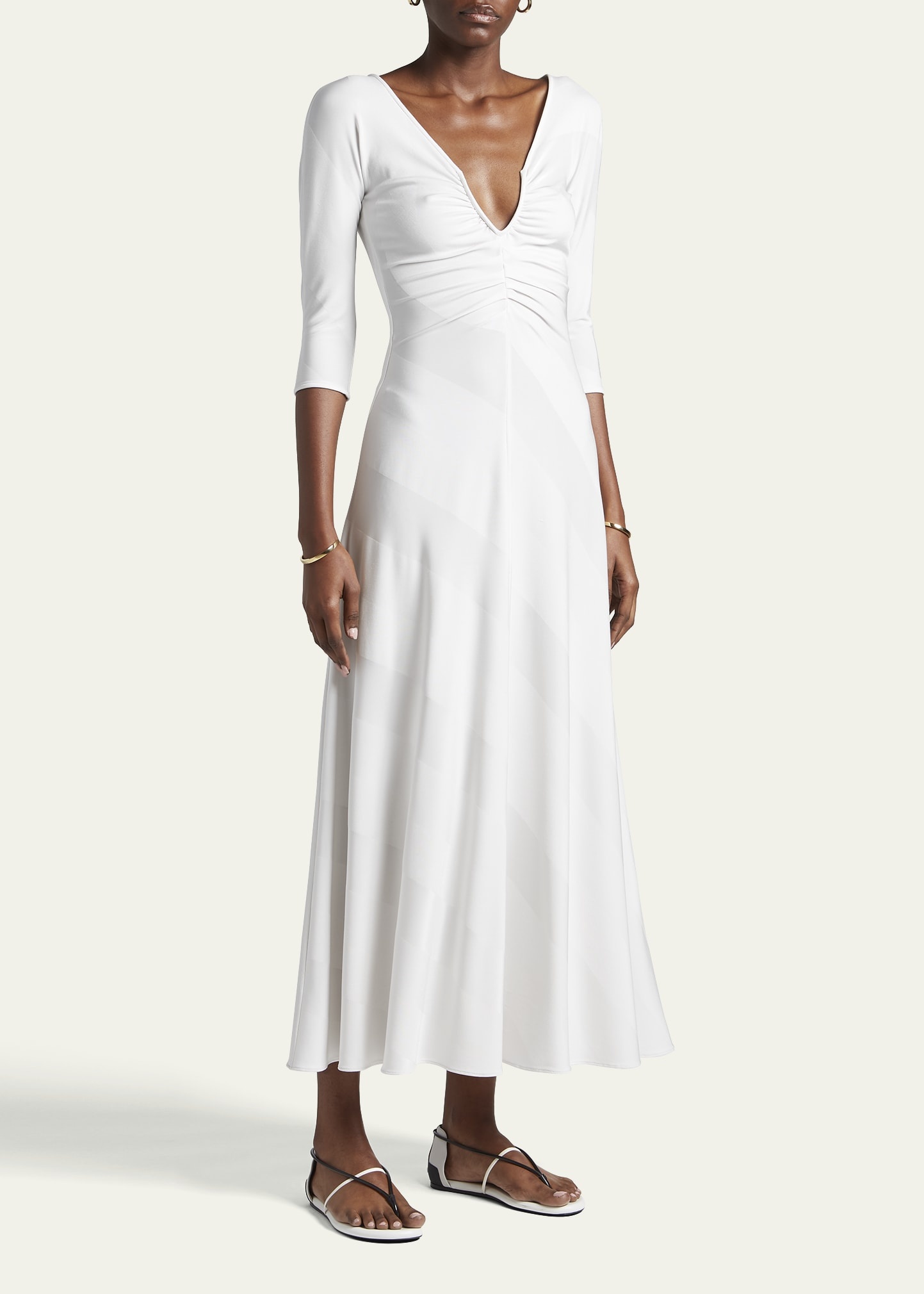 Diagonal Striped Jacquard Jersey Maxi Dress - 4