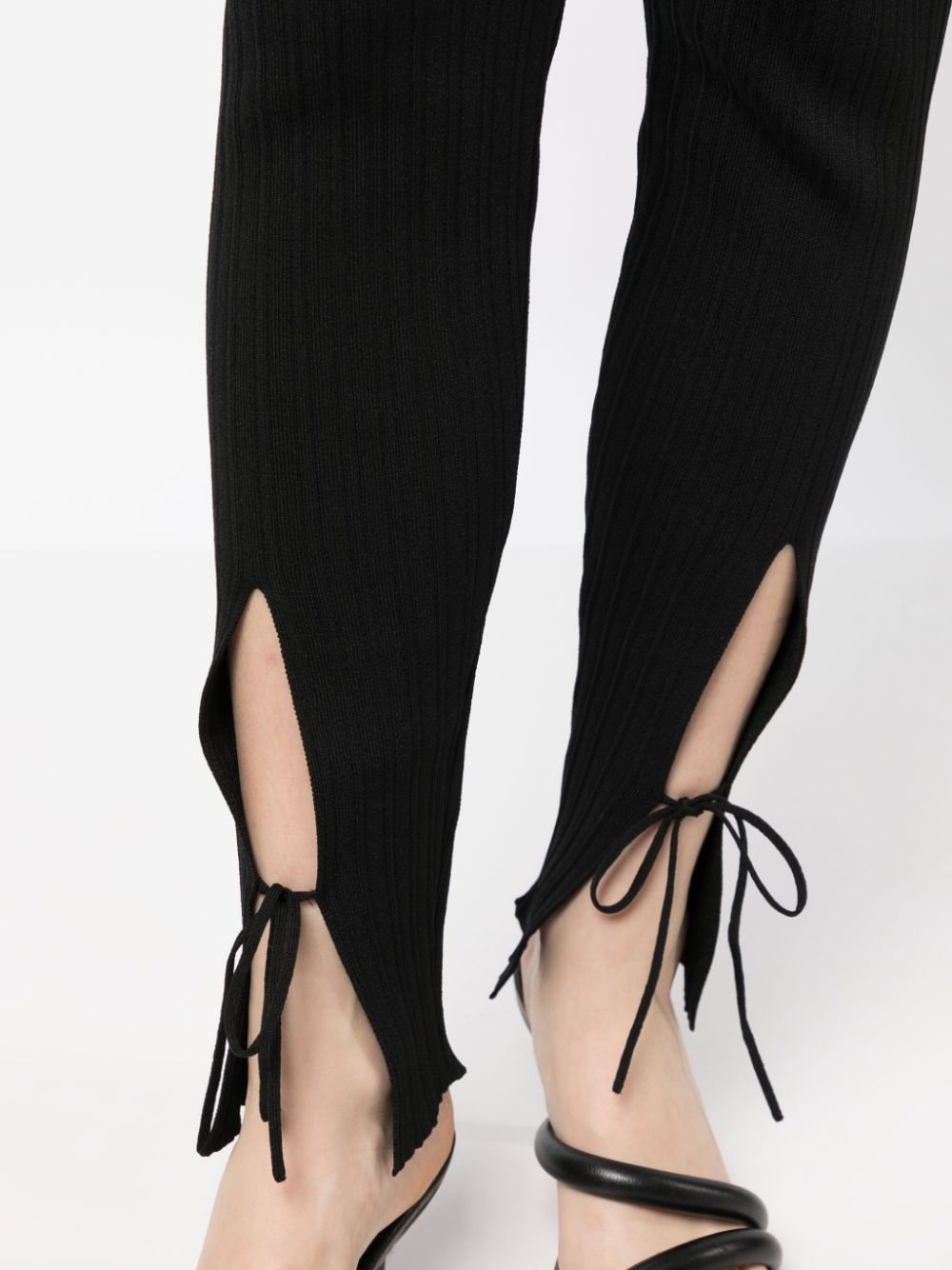 pinstriped lace-up trousers - 5