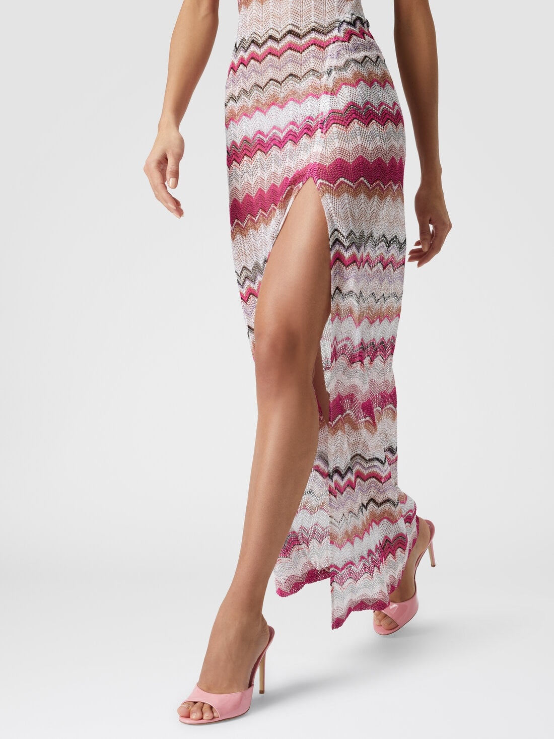 Long cover up dress in crochet with lurex - 5