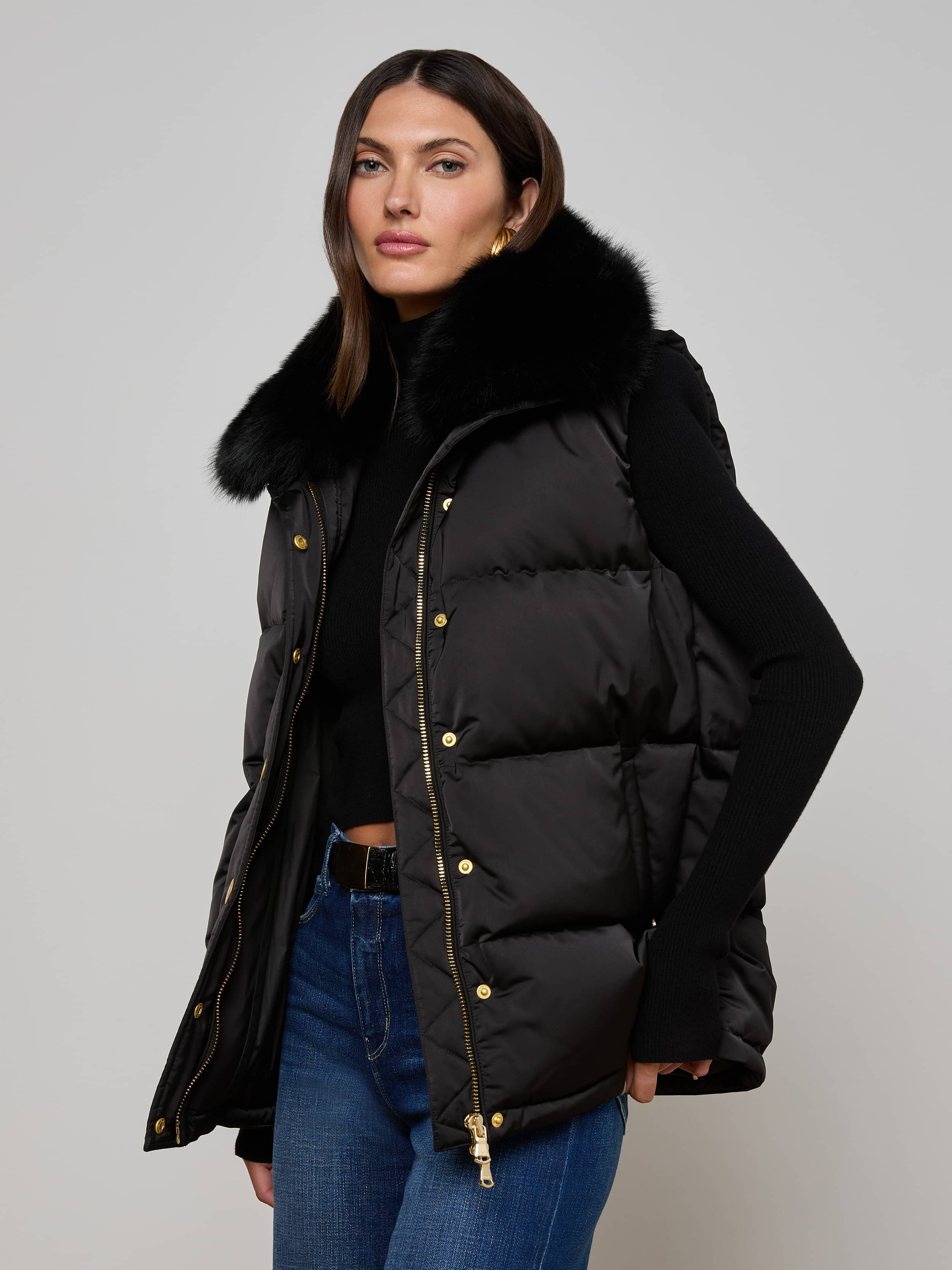 Nalo Faux Fur Puffer Vest - 3