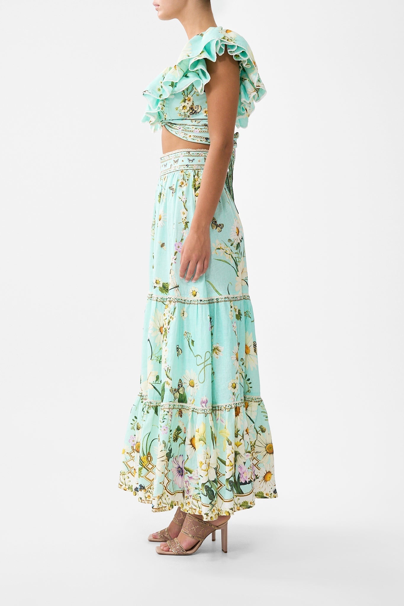 HIGH WAISTED TIERED SKIRT - 4