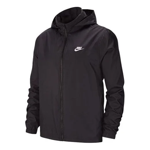 Nike 운영하는 훈련에 의하여 길쌈된 Breathable 두건이 있는 방풍 재킷 검정 AR2239-010 - 1