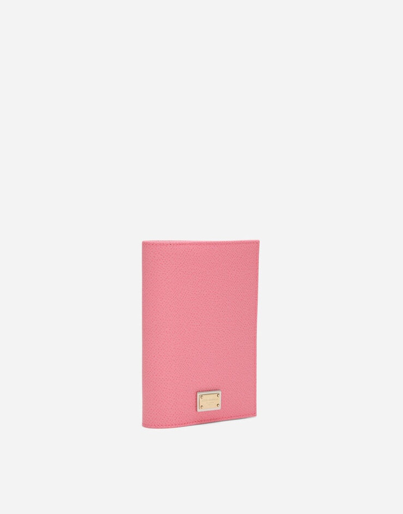 Dolce & Gabbana Dauphine calfskin passport holder with branded plate outlook