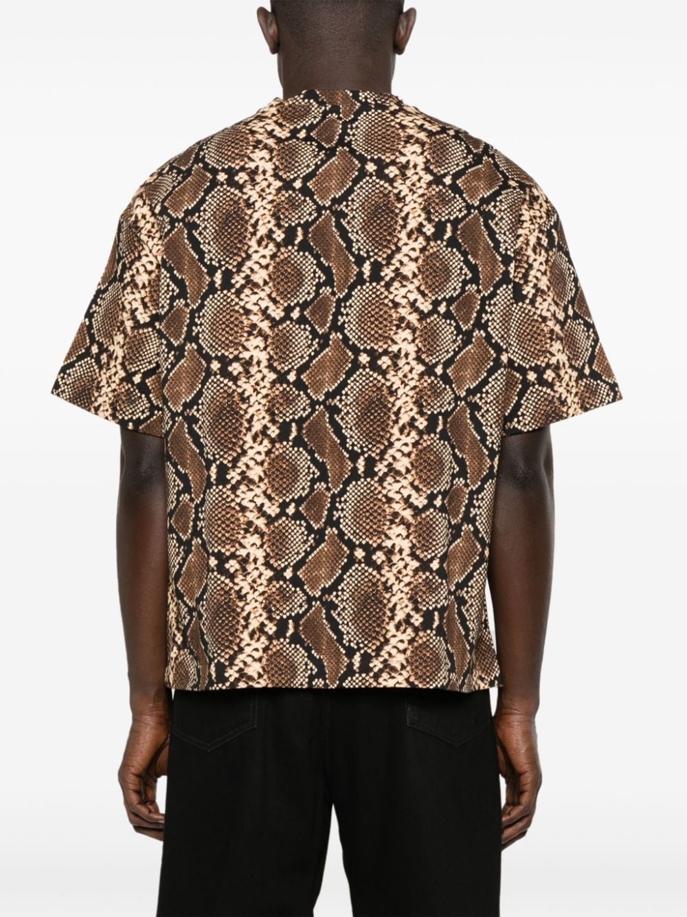 snake-print cotton T-shirt - 4