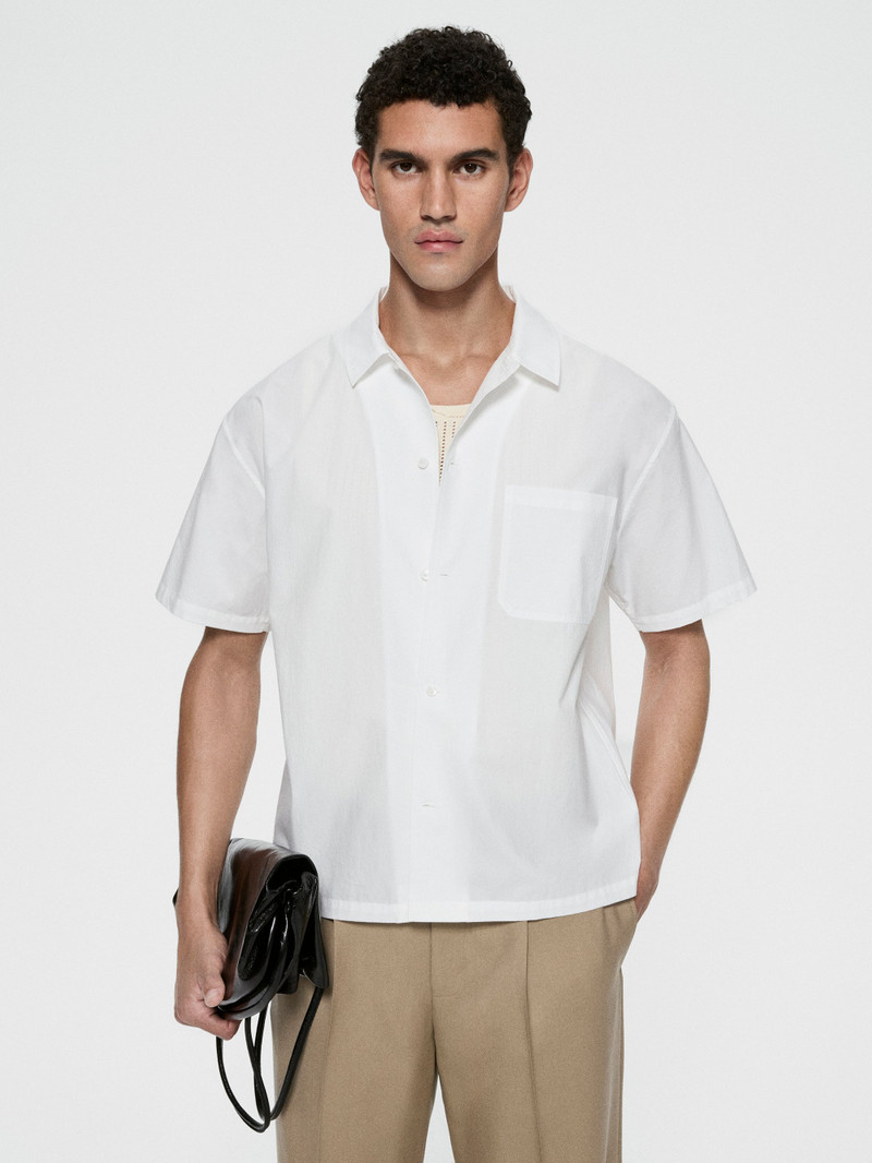 FRAME Short Sleeve Shirt in Natural outlook