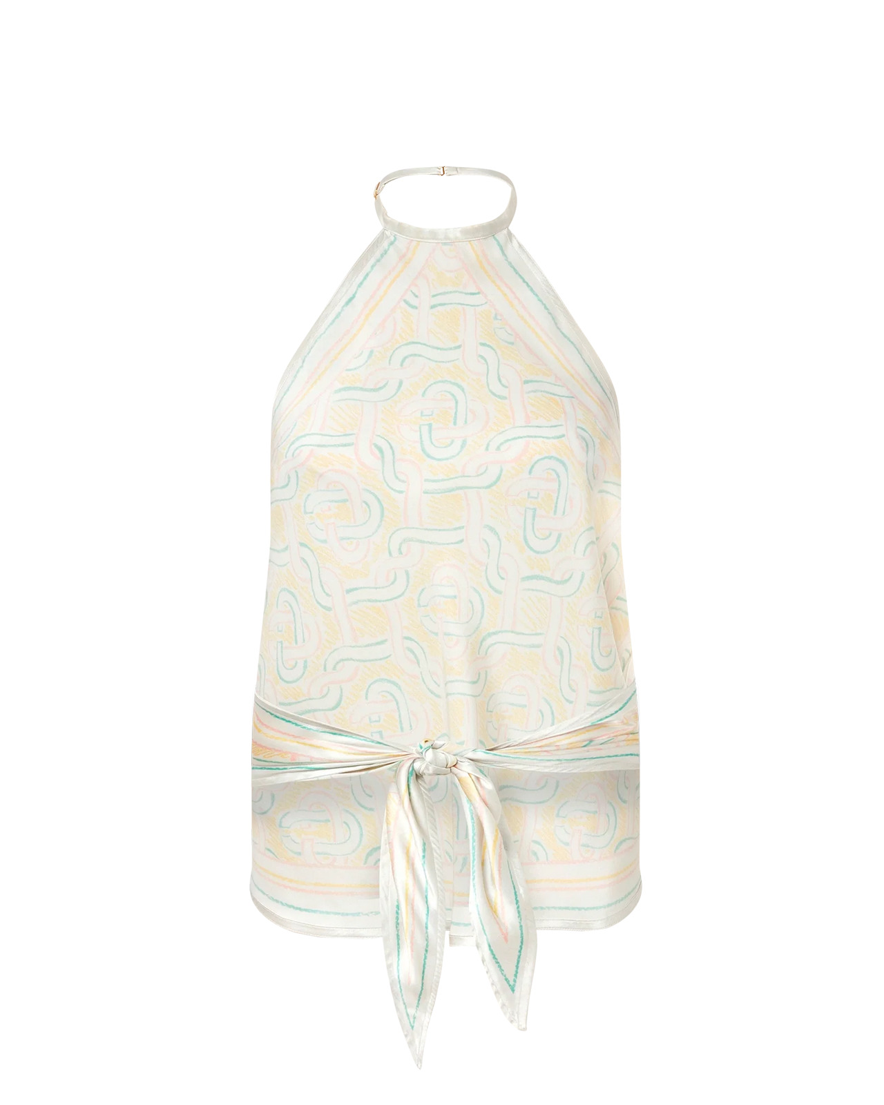 Crayon Monogram Silk Scarf Top - 2