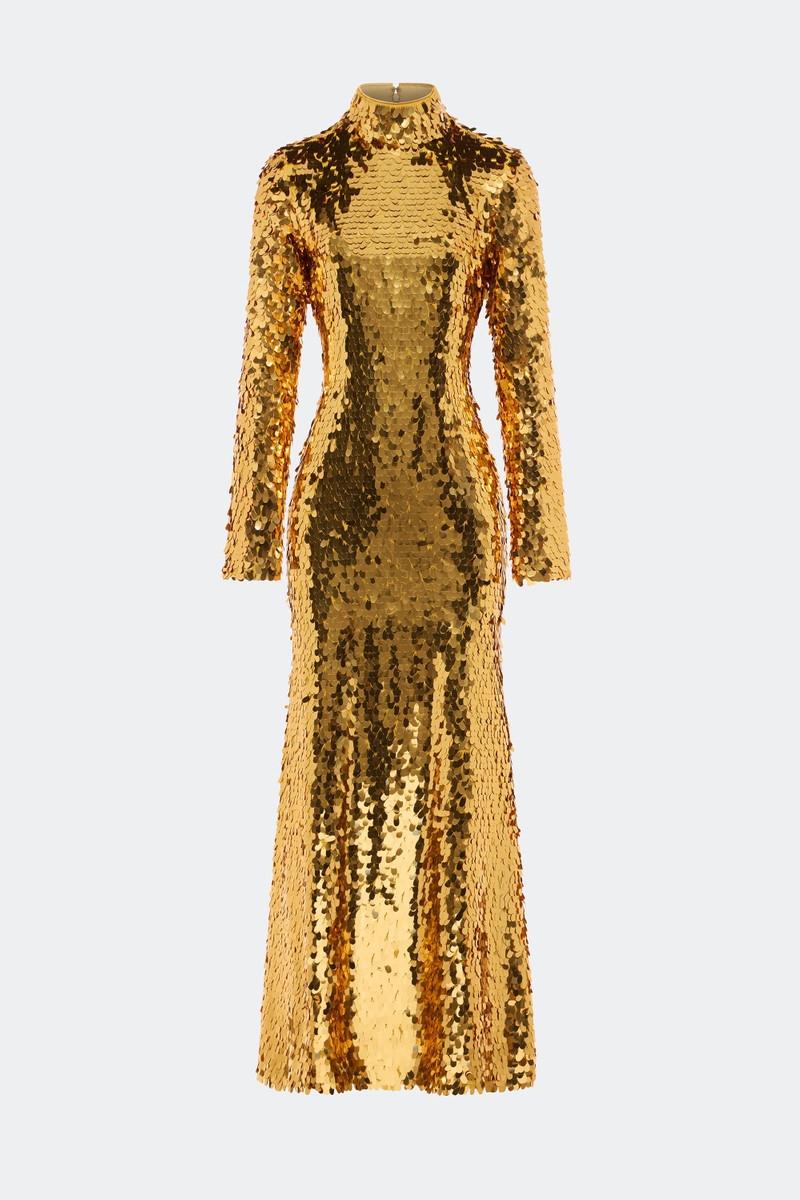 Sculpty Sequin Dress In Star Gold 1