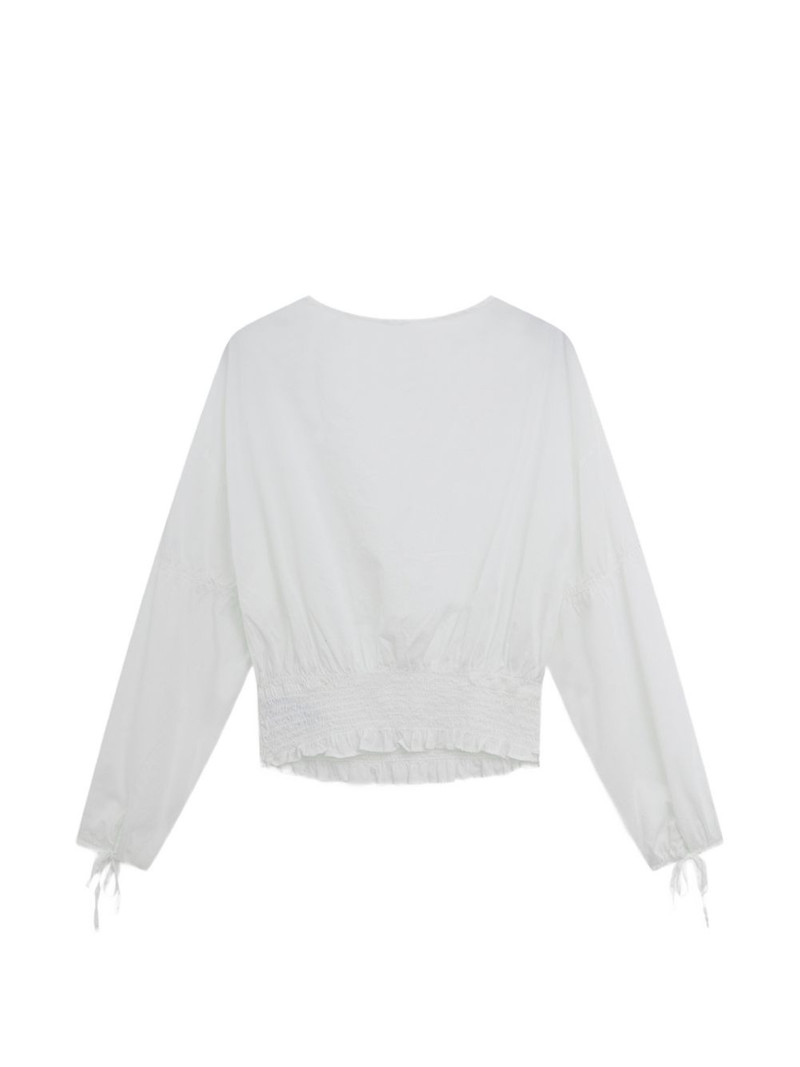 Aspesi shirred ruffle trim top outlook