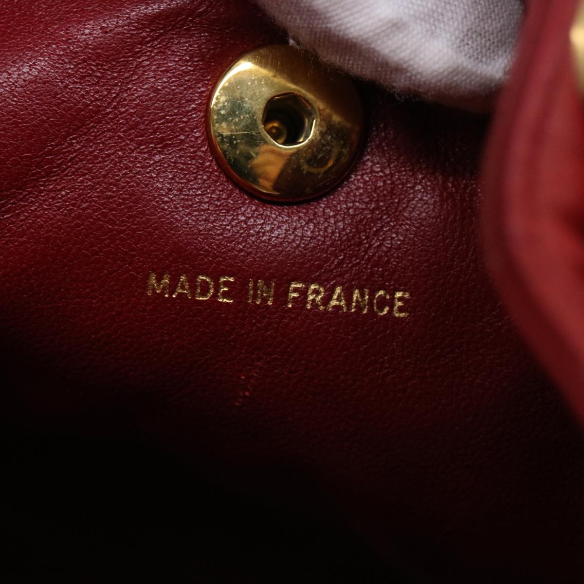 CHANEL Matelasse Chain Hand Bag Lamb Skin Red CC - 10