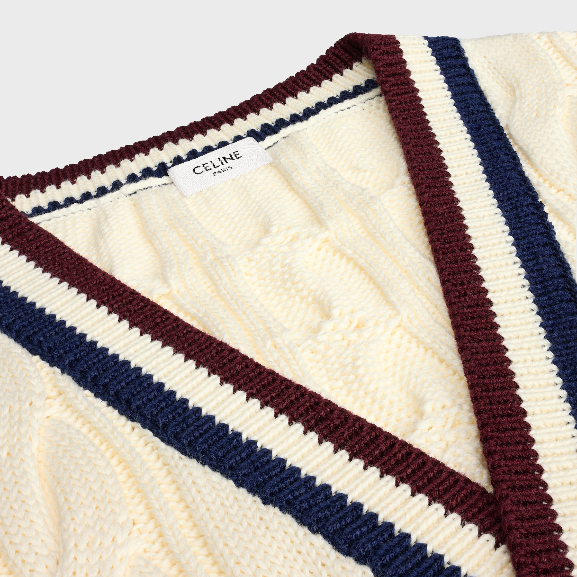Cable-knit triomphe cardigan in cotton - 3