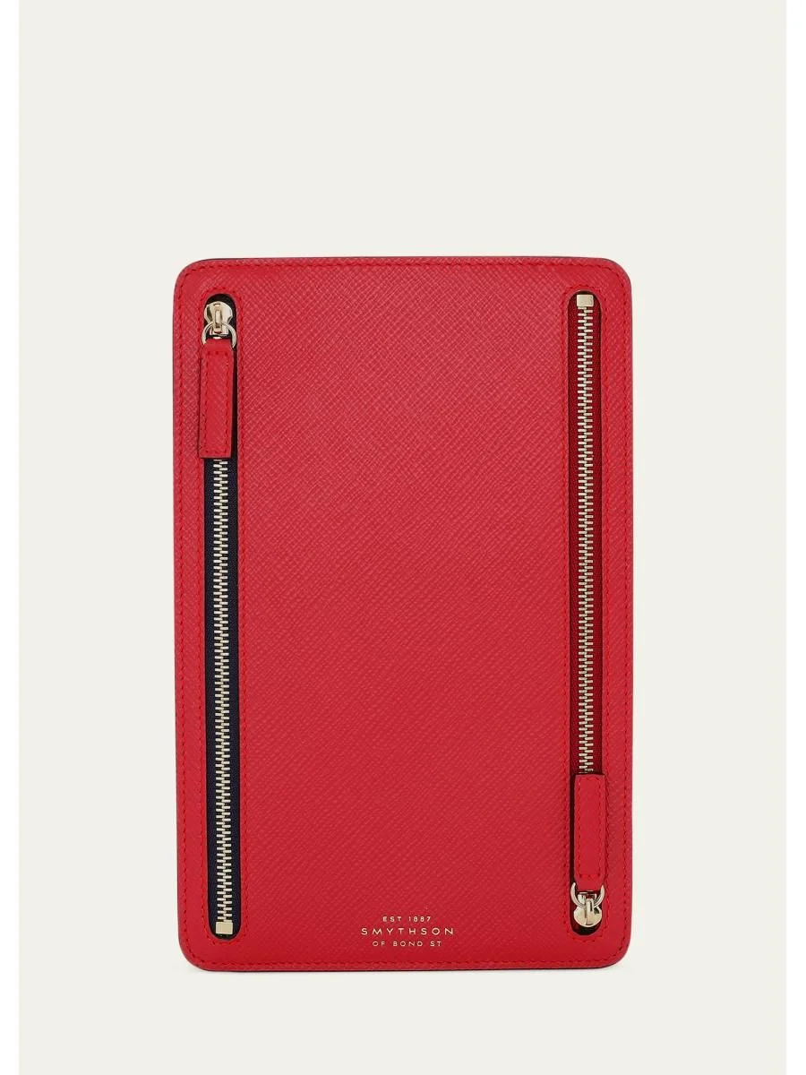 Panama Leather Multi-Zip Case, Scarlet Red - 1