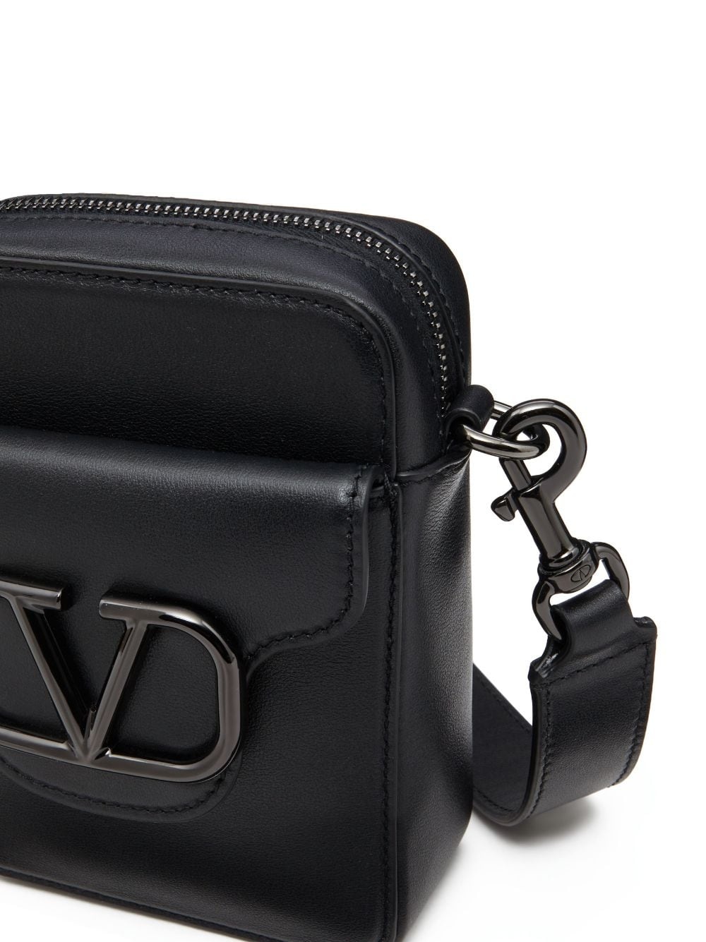 VLogo leather shoulder bag - 6