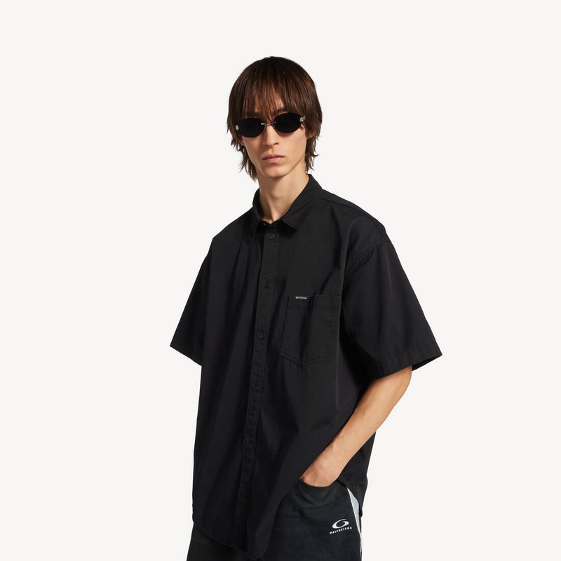 Men's Workwear Short Sleeve Shirt in Black 5