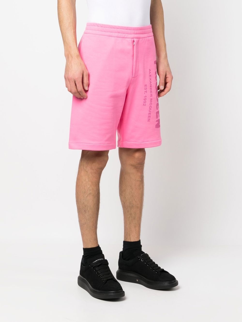 logo-print cotton track shorts - 3