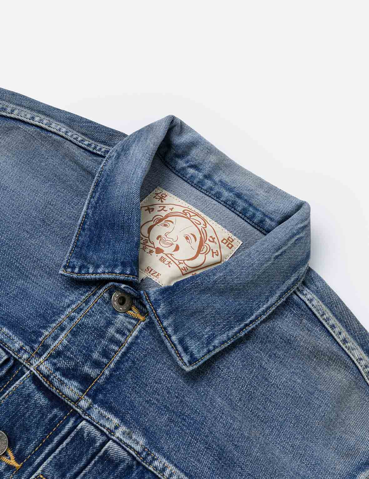 Seagull Print Regular Fit Denim Trucker Jacket - 10