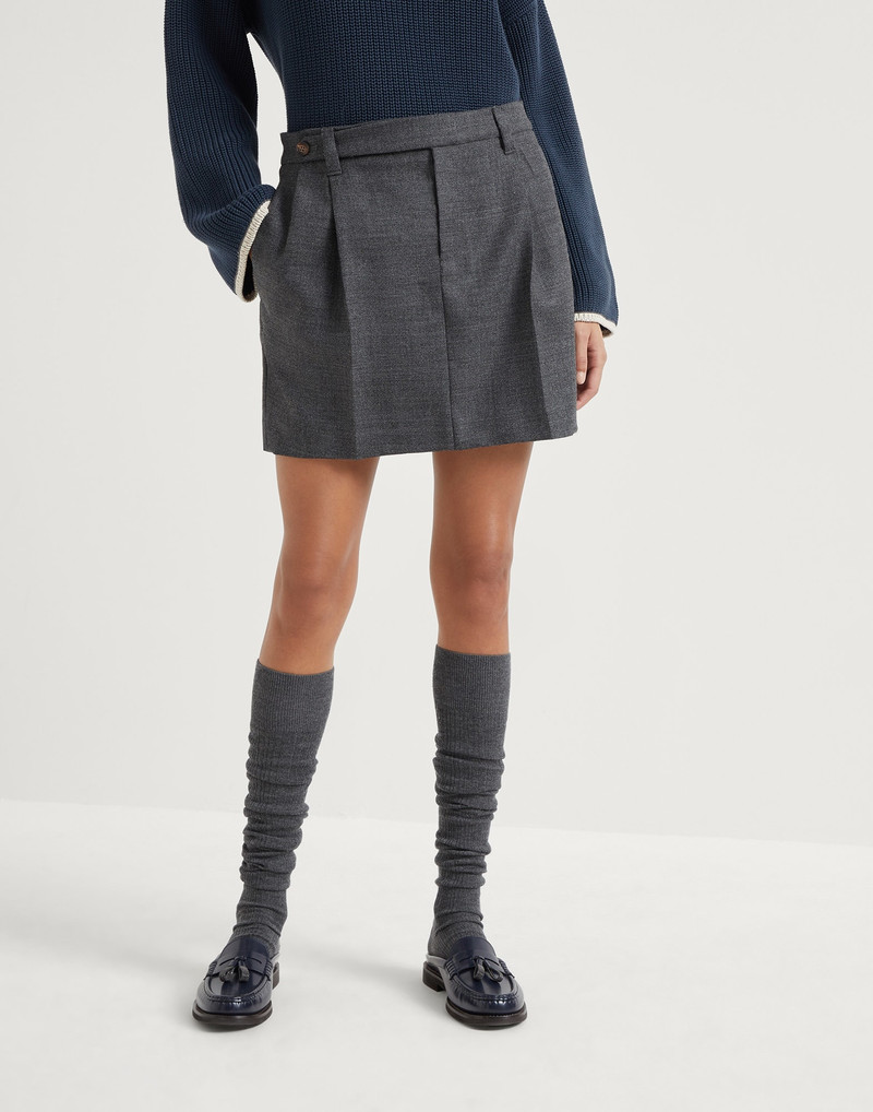 Virgin wool sartorial mini skirt - 1