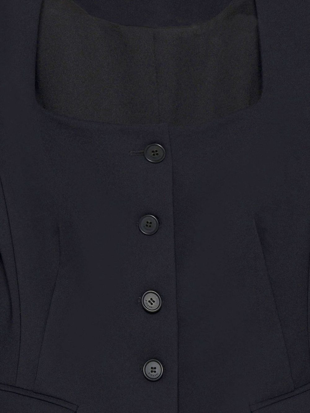 square-neck buttoned jacket - 2